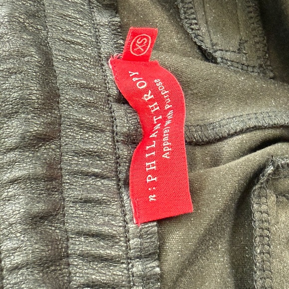 n: Philanthropy Black Leather Jogger Pants - XS - Picture 3 of 4
